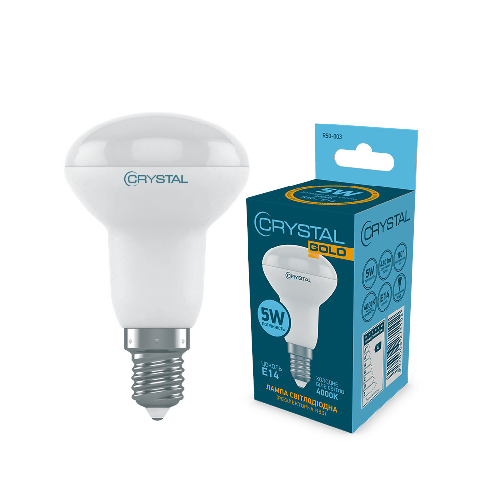 Лампа світлодіодна рефлекторна CRYSTAL GOLD R50 5W PA E14 4000K